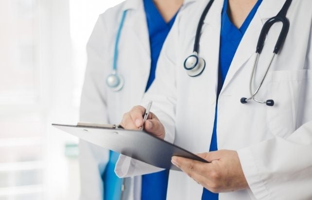 Doctor's stethoscope and white lab coat